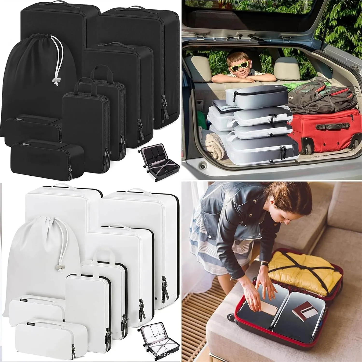 10pcs Travel Packing Cubes Expandable Luggage Organizers Bags For Easy Clothes Storage And Suitcases Management