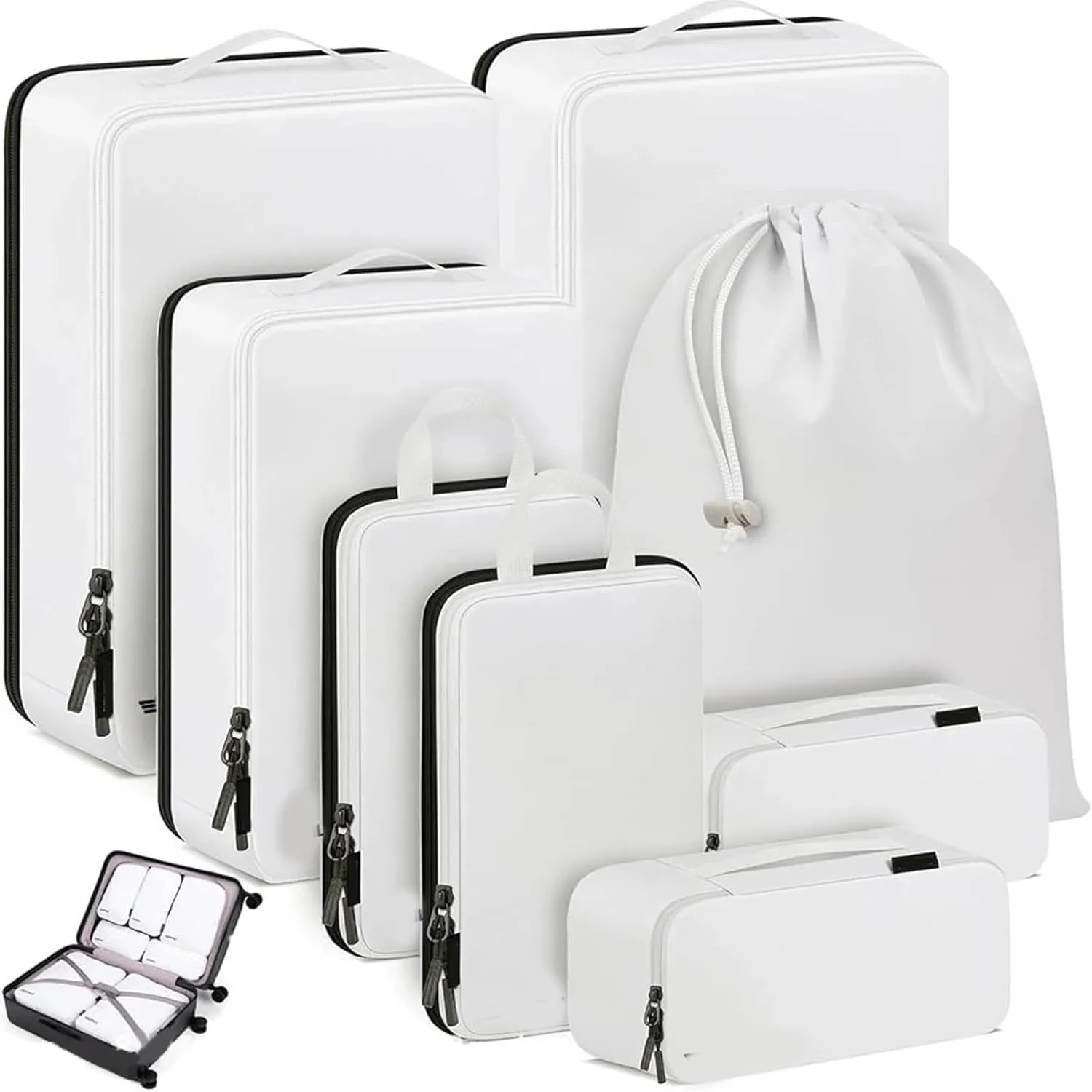 10pcs Travel Packing Cubes Expandable Luggage Organizers Bags For Easy Clothes Storage And Suitcases Management