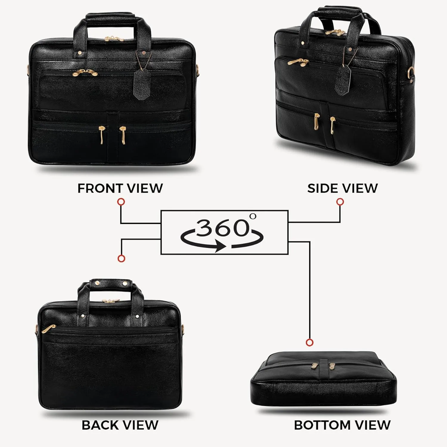 16 Inch Leather briefcases Laptop Messenger Bags for Men and Women Best Office Satchel Bag