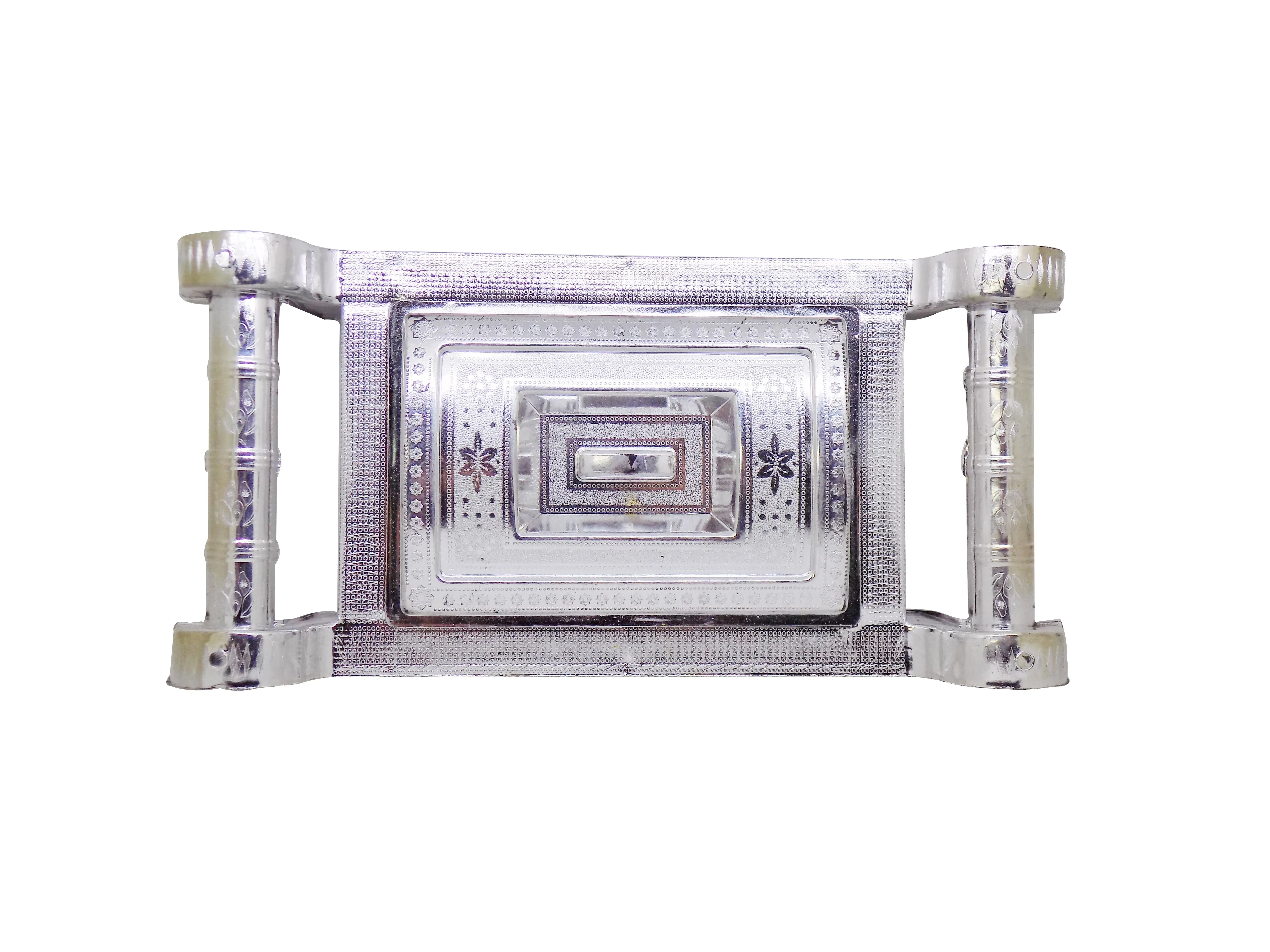 2091 Multipurpose 4 Section Royal Design Silver Storage / Gift Box