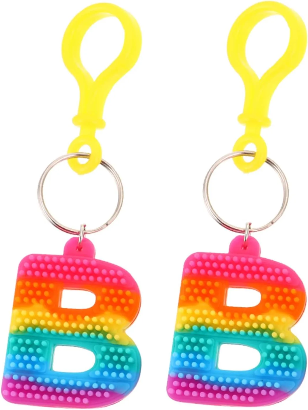 2Pcs Alphabet Key Pendants Versatile Car Ornaments Bag Accessories Stylish Keychain Decorations for Backpacks Purses and More Durable Soft Design