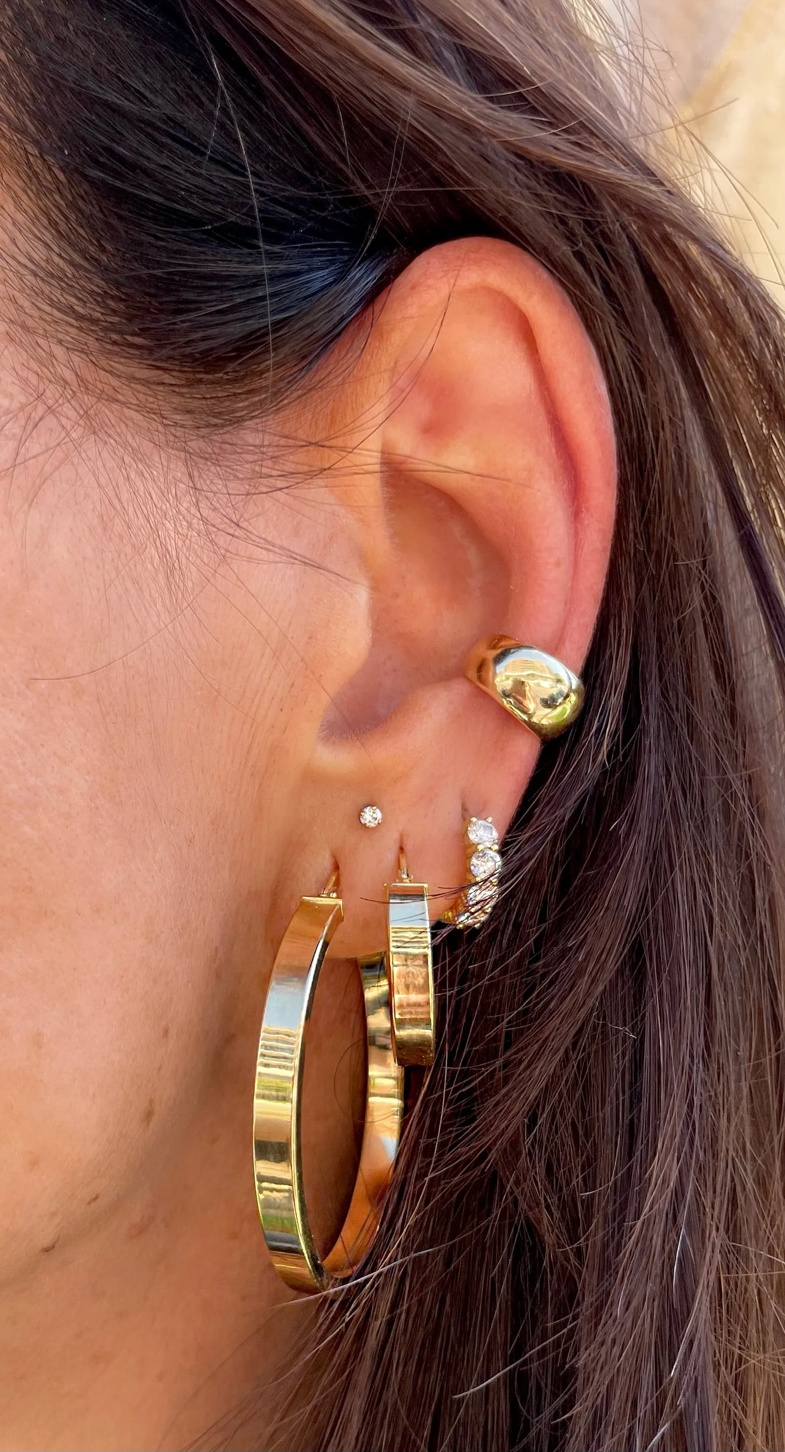 3/4" Flat Hoop Earrings
