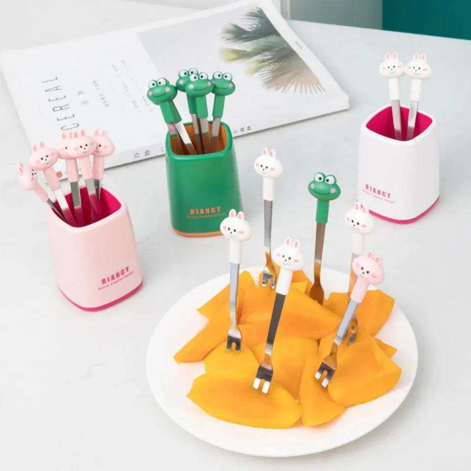 6IN1 CARTOON FRUITS FORK SET