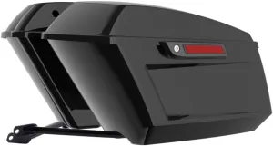 Advanblack Low Rider Saddle Bags Performance Bagger Holeshot Chopped Saddlebags Kit Fit for M8 Harley Lowrider S/ST (Vivid Black)