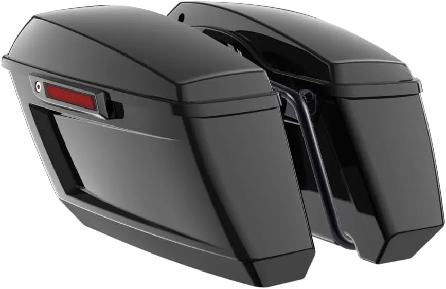 Advanblack Low Rider Saddle Bags Performance Bagger Holeshot Chopped Saddlebags Kit Fit for M8 Harley Lowrider S/ST (Vivid Black)