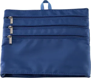 AeroLoft 4-Pocket Zip Organizer with Loop Easily Attaches To Other Bags, Fits easily into backpacks, briefcases, or handbags. (Navy Blue)