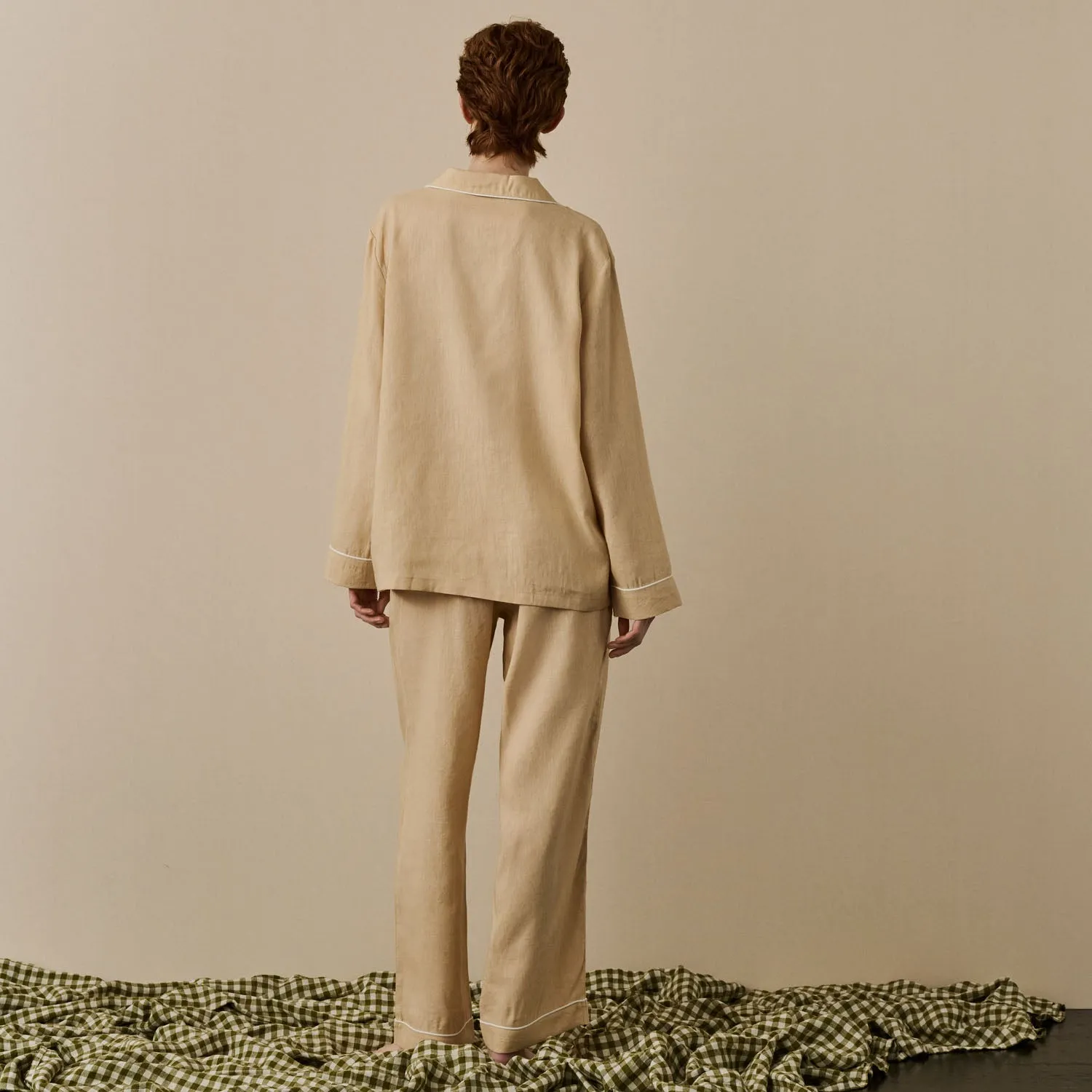 Almond Linen Women's Pyjama Trouser Set