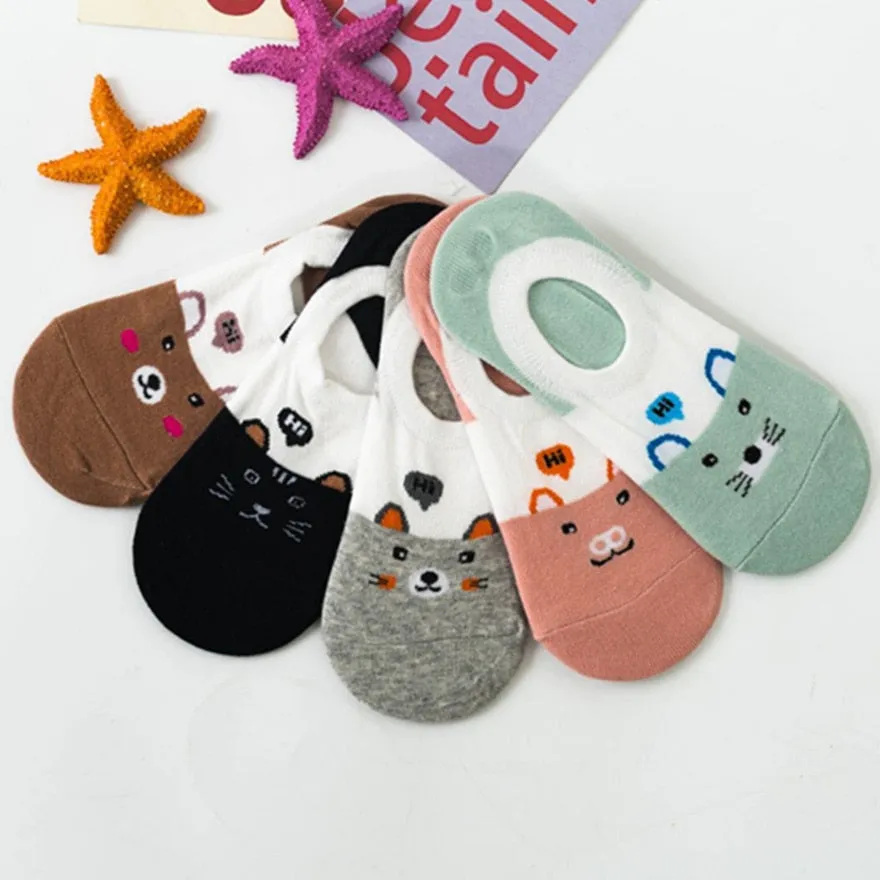 Animal Cotton Socks - 5 Pairs