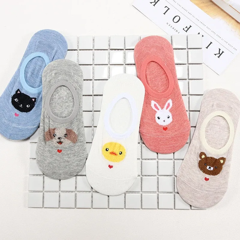 Animal Cotton Socks - 5 Pairs
