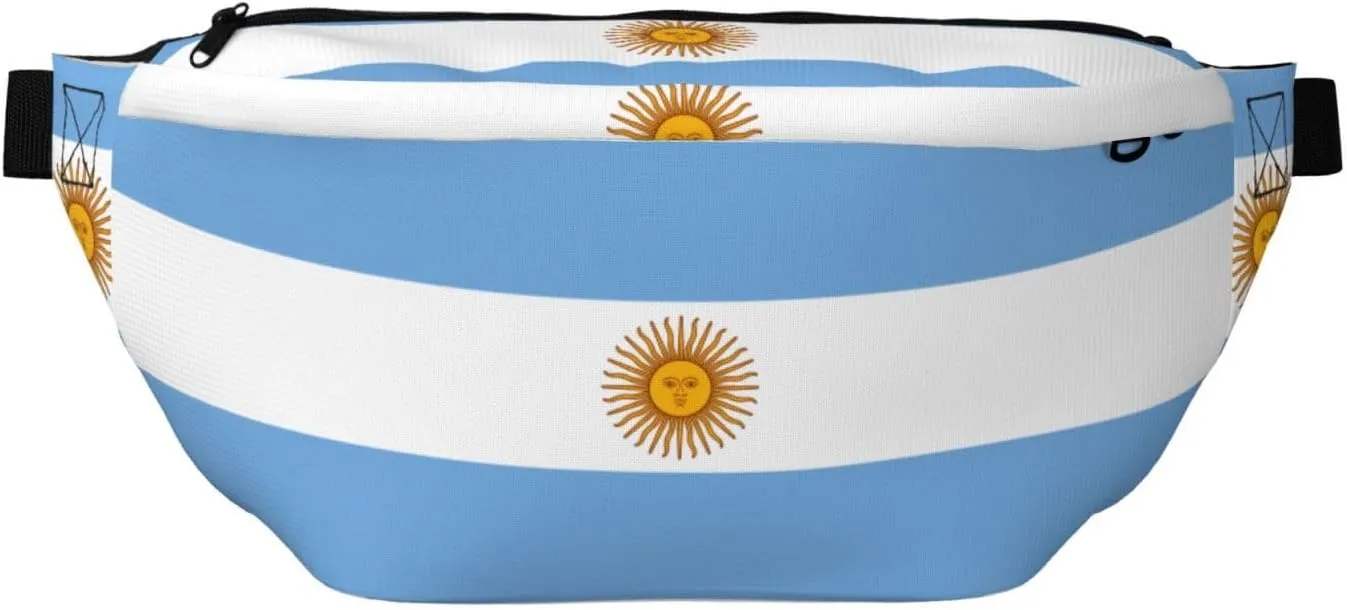 Argentine Flag Stylish Crossbody Waist Pack - Versatile And Compact Travel Pouch For Hands-Free Storage