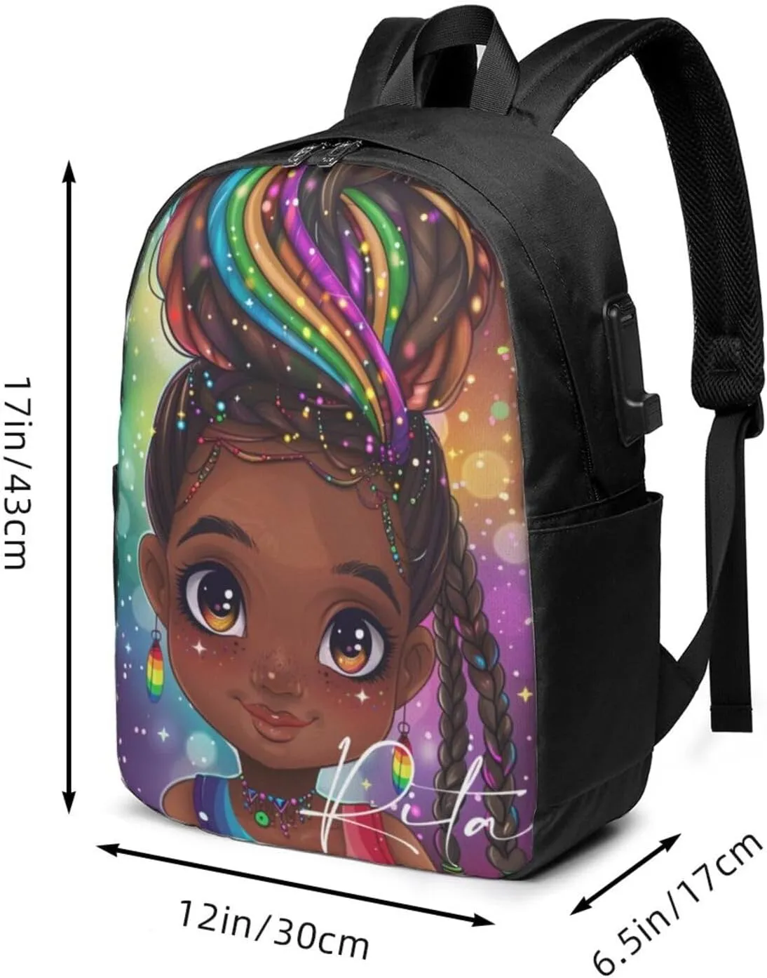 Artsadd Customized Backpack for Girls Personalized Girls Backpack with Name Back to School Supplies BackPack for Women School Bookbag Backpack for School Laptop Backpack for Students 17 Inch