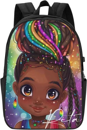 Artsadd Customized Backpack for Girls Personalized Girls Backpack with Name Back to School Supplies BackPack for Women School Bookbag Backpack for School Laptop Backpack for Students 17 Inch