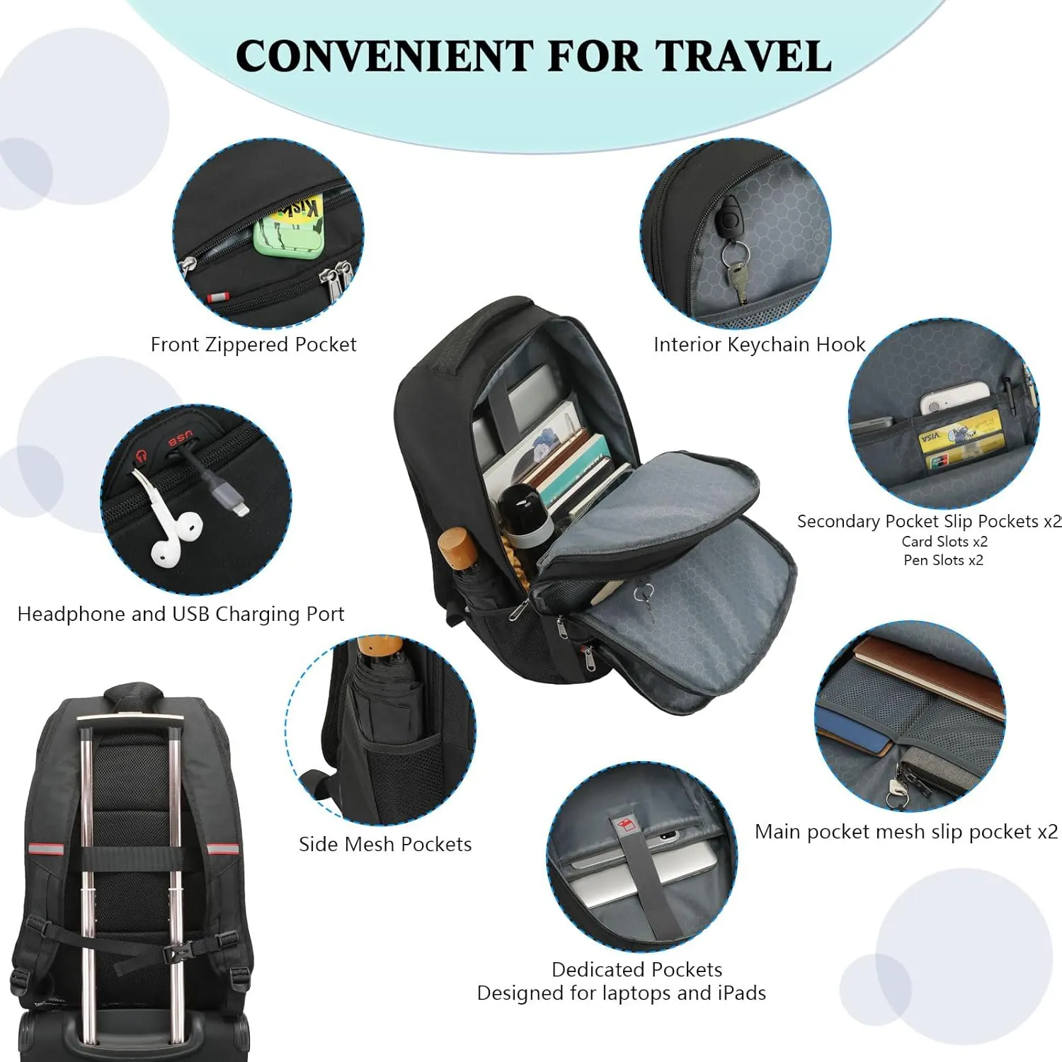 Backpacks for Men Laptop Travel Backpack Anti Theft College School Computer Bag Large Backpack for Men Fits 17 Inch Laptop
