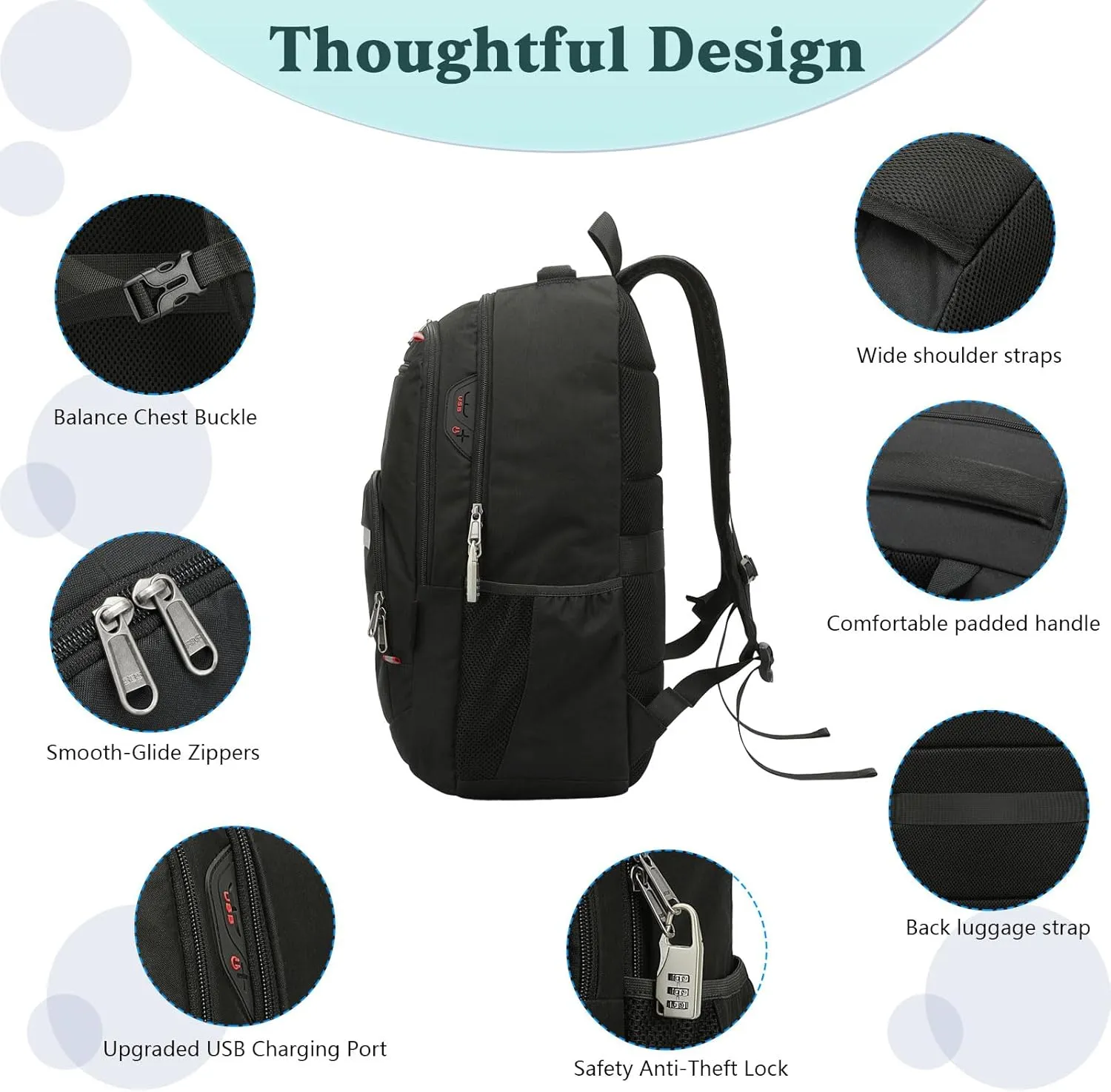 Backpacks for Men Laptop Travel Backpack Anti Theft College School Computer Bag Large Backpack for Men Fits 17 Inch Laptop