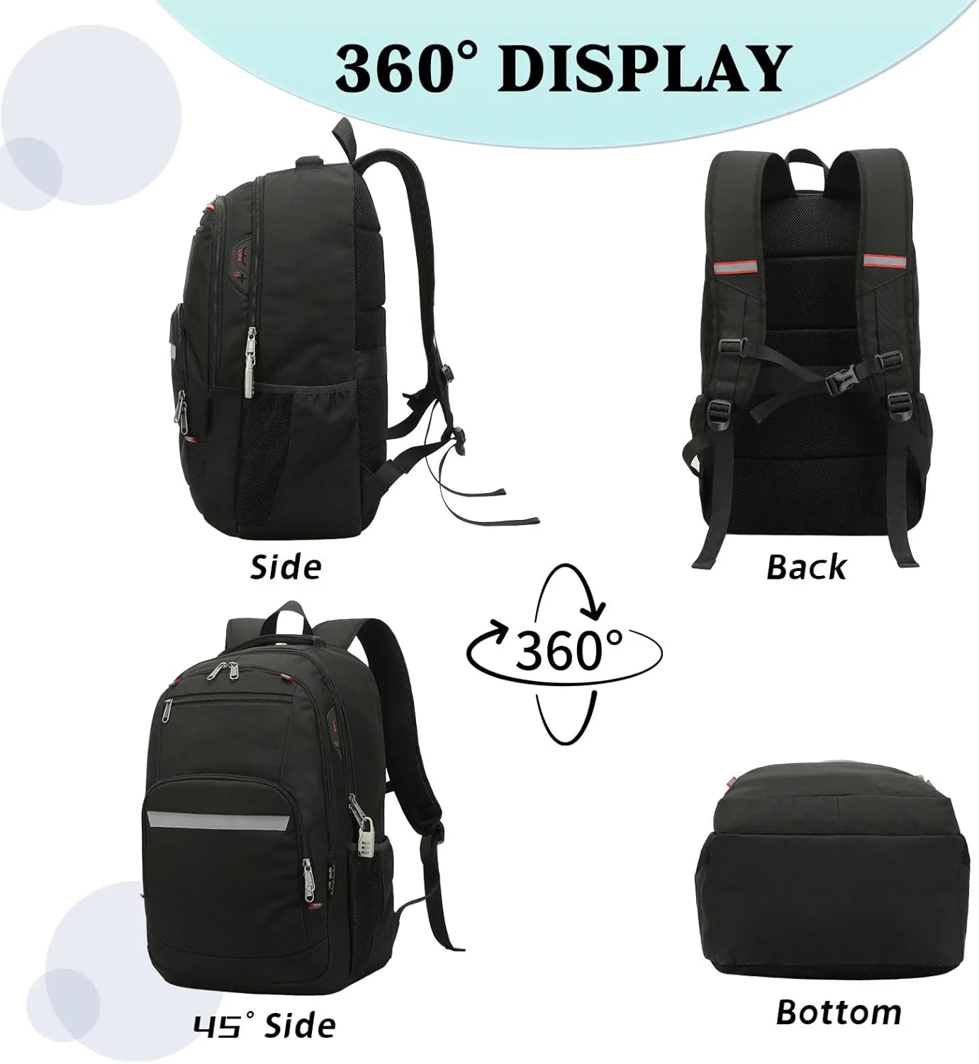 Backpacks for Men Laptop Travel Backpack Anti Theft College School Computer Bag Large Backpack for Men Fits 17 Inch Laptop