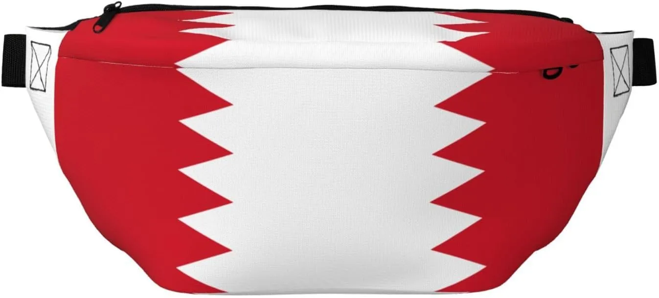 Bahraini Flag Stylish Crossbody Waist Pack - Versatile And Compact Travel Pouch For Hands-Free Storage