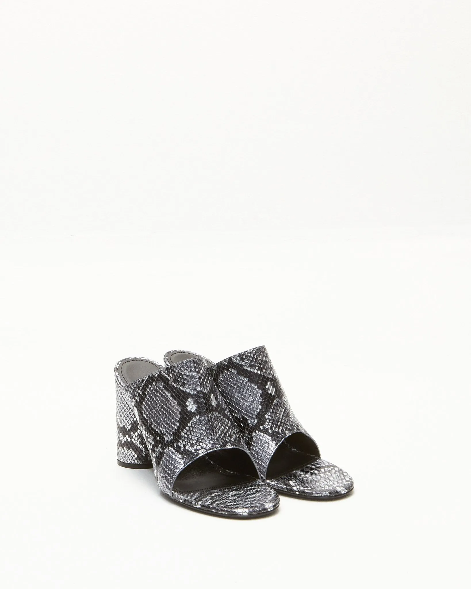 Balenciaga Silver Snakeskin Mule Heel - 40