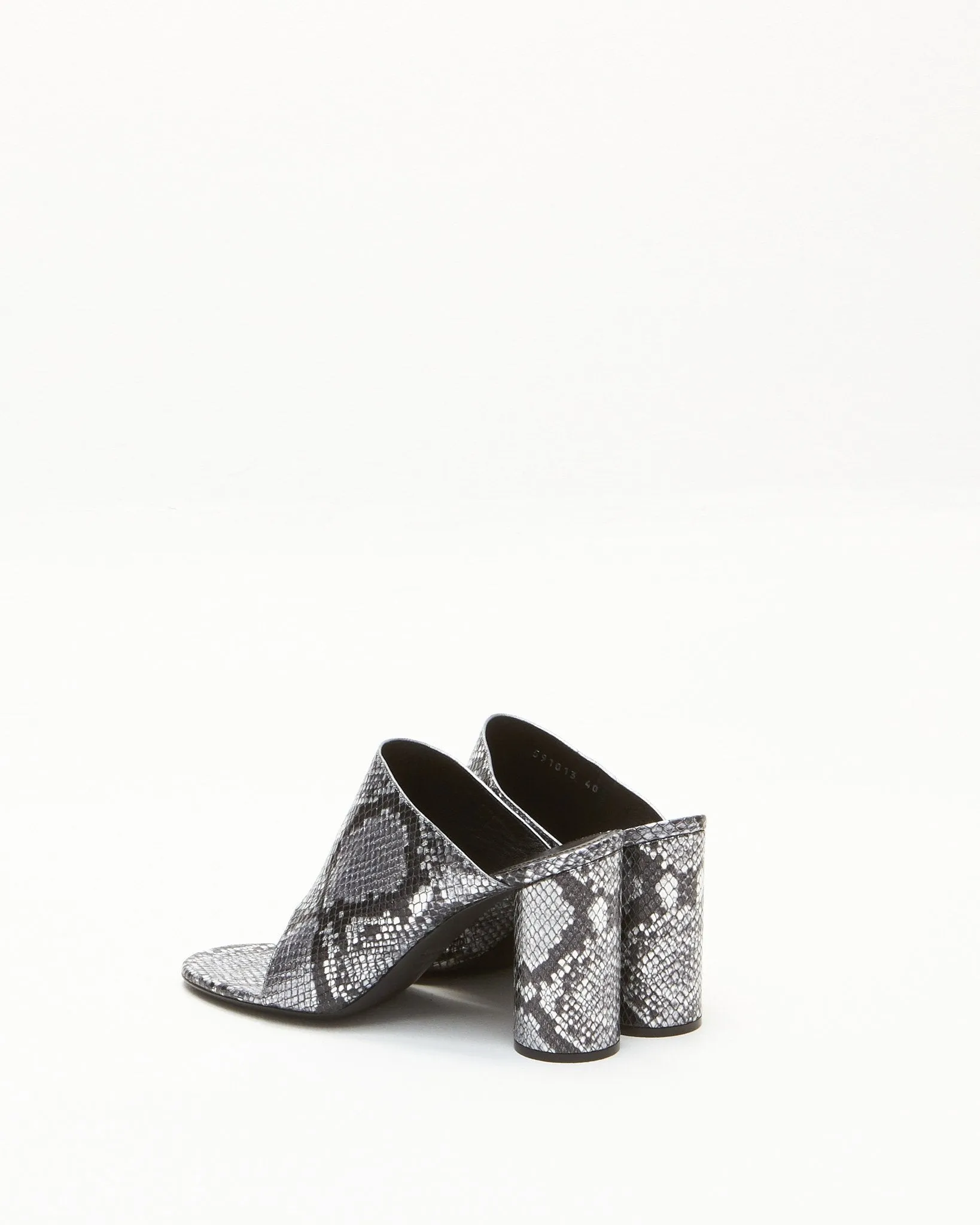 Balenciaga Silver Snakeskin Mule Heel - 40