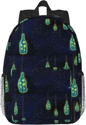 Beautiful Bottle Of Under The Night Sky Print Versatile Backpack Laptop Backpacks Travel Outdoor Adventures Working Use Adults