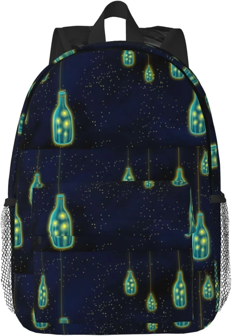 Beautiful Bottle Of Under The Night Sky Print Versatile Backpack Laptop Backpacks Travel Outdoor Adventures Working Use Adults