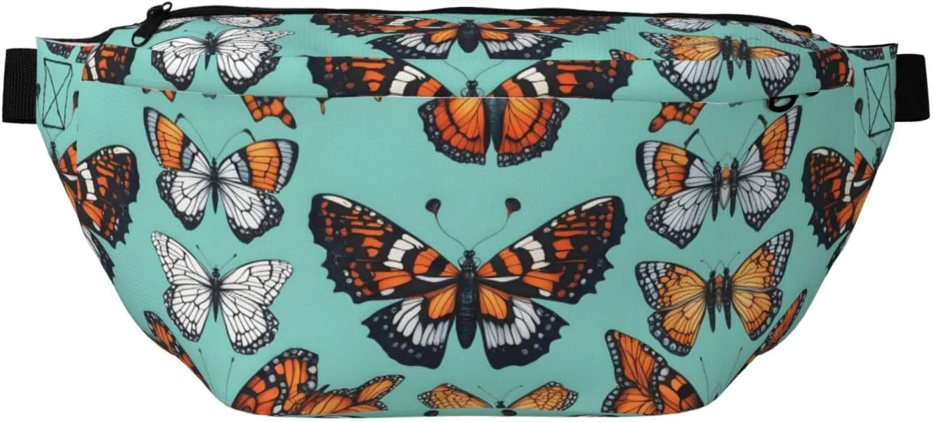 Beautiful Butterfly Stylish Crossbody Waist Pack - Versatile And Compact Travel Pouch For Hands-Free Storage