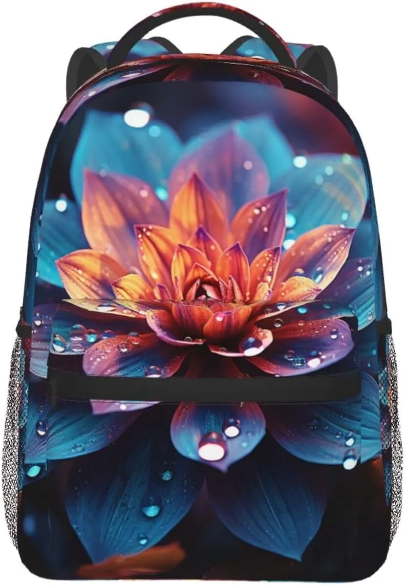 Beautiful Color Flower Backpack for Men Women Casual Daypack Laptop Backpack Computer Bag Travel Laptop Bag