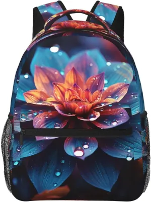 Beautiful Color Flower Backpack for Men Women Casual Daypack Laptop Backpack Computer Bag Travel Laptop Bag