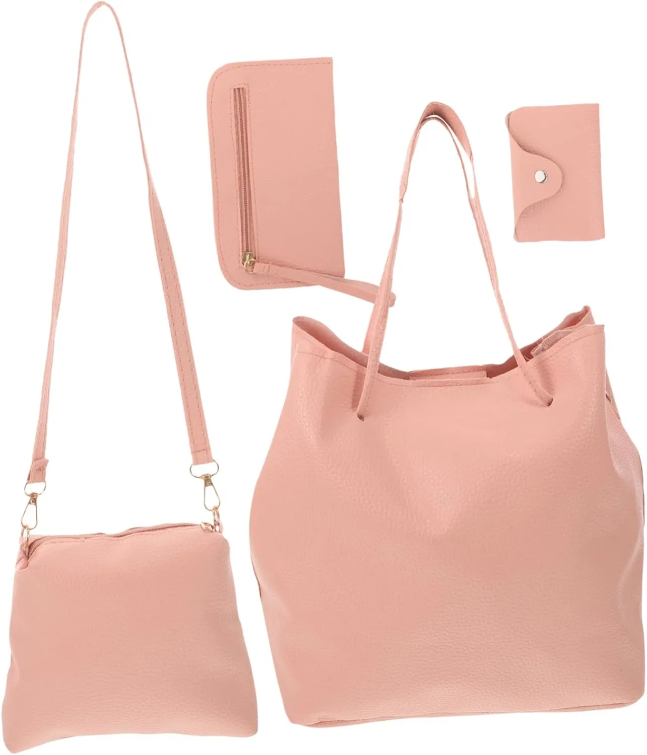 BESPORTBLE 4Pcs Fashion Tote Bag Set for Women Stylish Shoulder Bag Handbag and Clutch with Wallet Vintage Capacity Handbag Set
