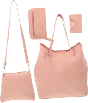 BESPORTBLE 4Pcs Fashion Tote Bag Set for Women Stylish Shoulder Bag Handbag and Clutch with Wallet Vintage Capacity Handbag Set