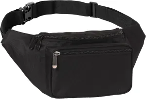 Black Fanny Pack Belt Bag I Mens Fanny Packs for Women Fashionable - Crossbody Bag Bum bag Waist Bag Waist Pack - Hands Free for Hiking, Halloween, Running, Travel, Waterproof and more