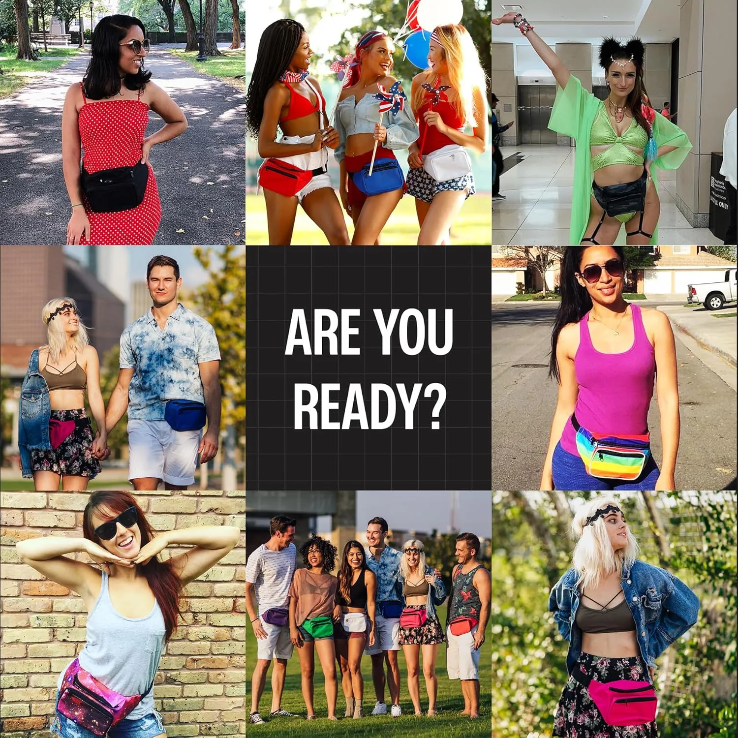 Black Fanny Pack Belt Bag I Mens Fanny Packs for Women Fashionable - Crossbody Bag Bum bag Waist Bag Waist Pack - Hands Free for Hiking, Halloween, Running, Travel, Waterproof and more