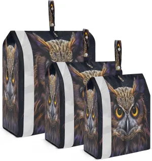 Boho Black Owl Compression Packing Cubes Luggage Organizer Bags for Travel Suitcase Organizer for Travel Accessories
