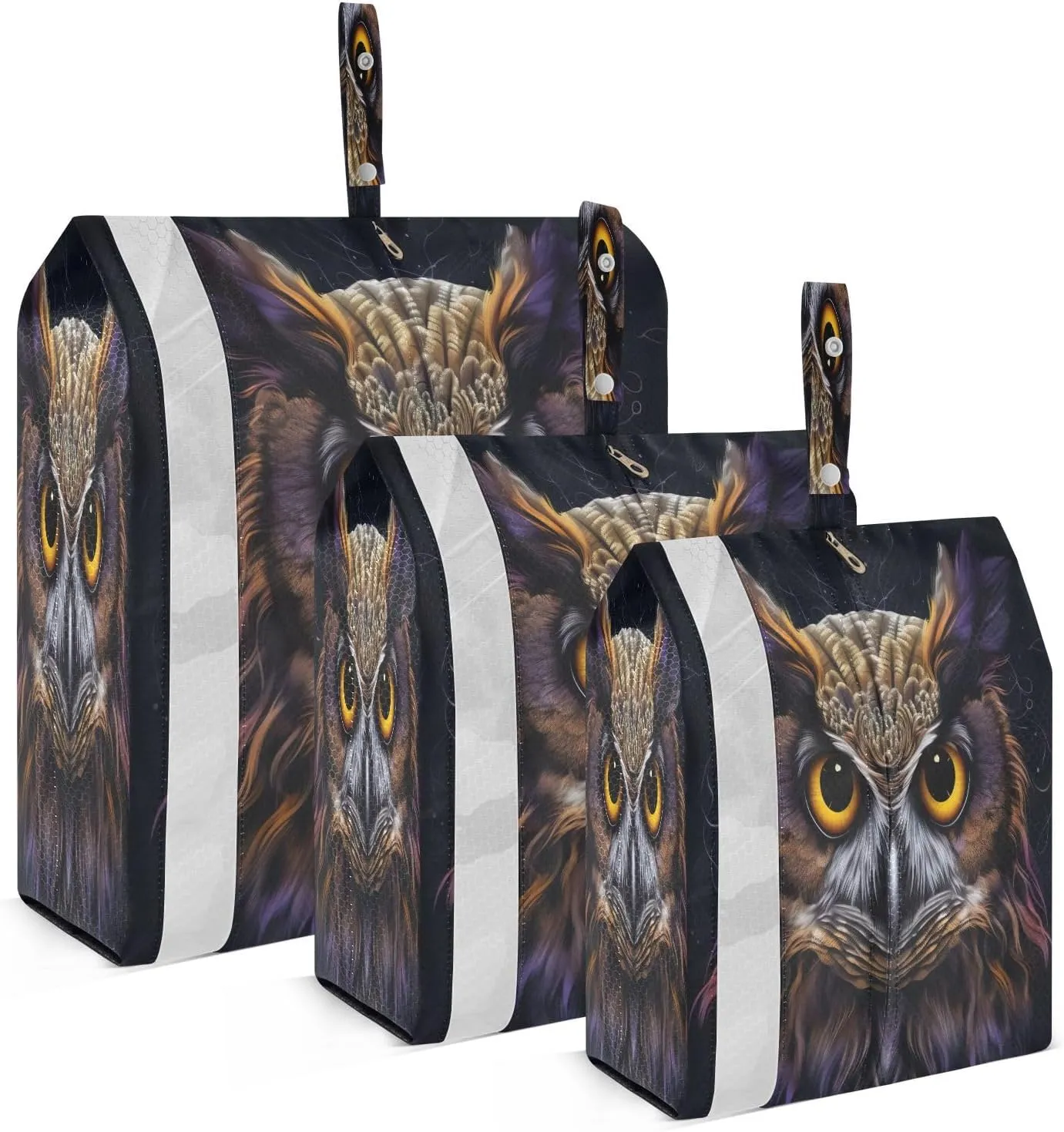 Boho Black Owl Compression Packing Cubes Luggage Organizer Bags for Travel Suitcase Organizer for Travel Accessories