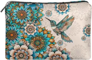 Boho Hummingbird Makeup Bag Cosmetic Bag for Women Girls,Portable Makeup Bags Travel Toiletry Bag Organizer
