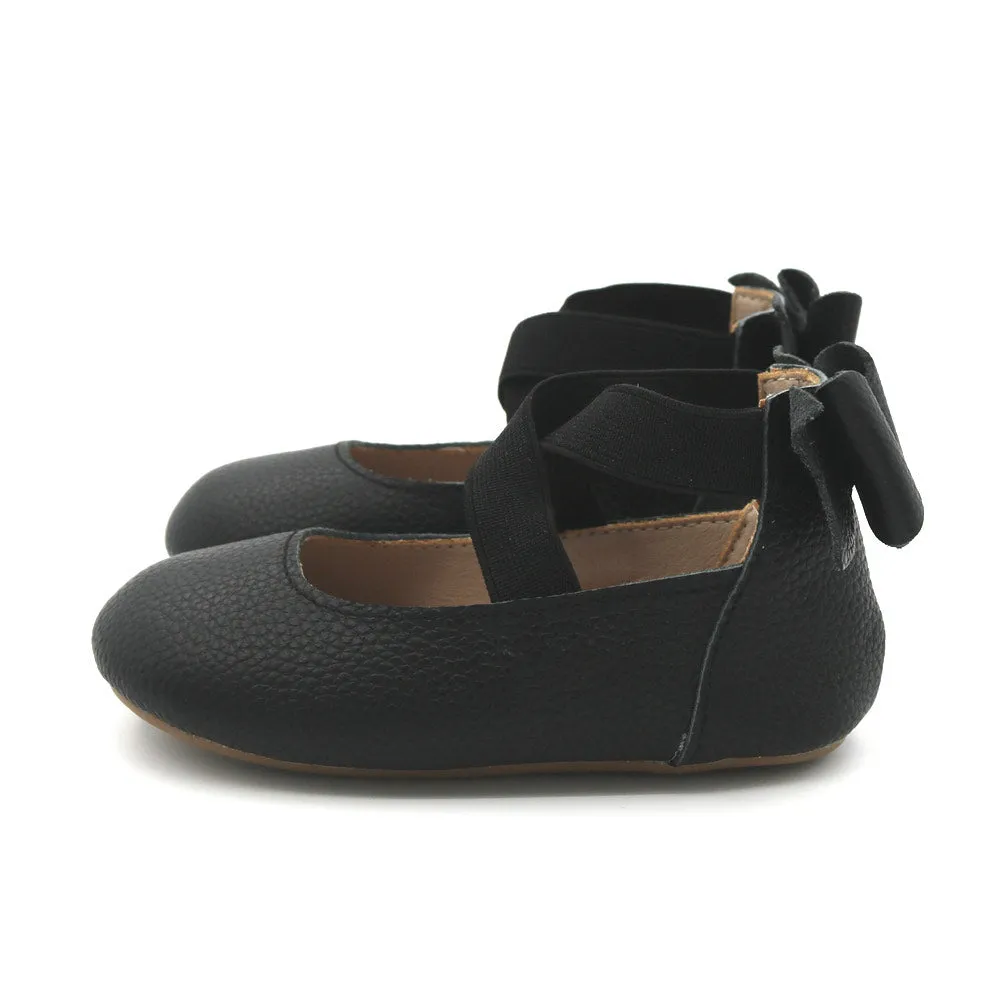 Bow Back Ballet Flats - Black
