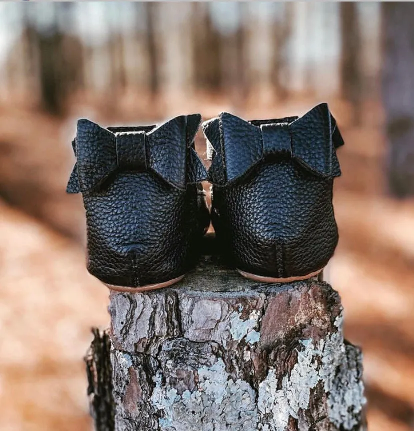 Bow Back Ballet Flats - Black
