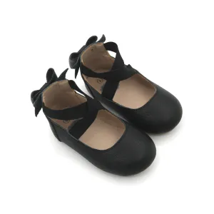 Bow Back Ballet Flats - Black
