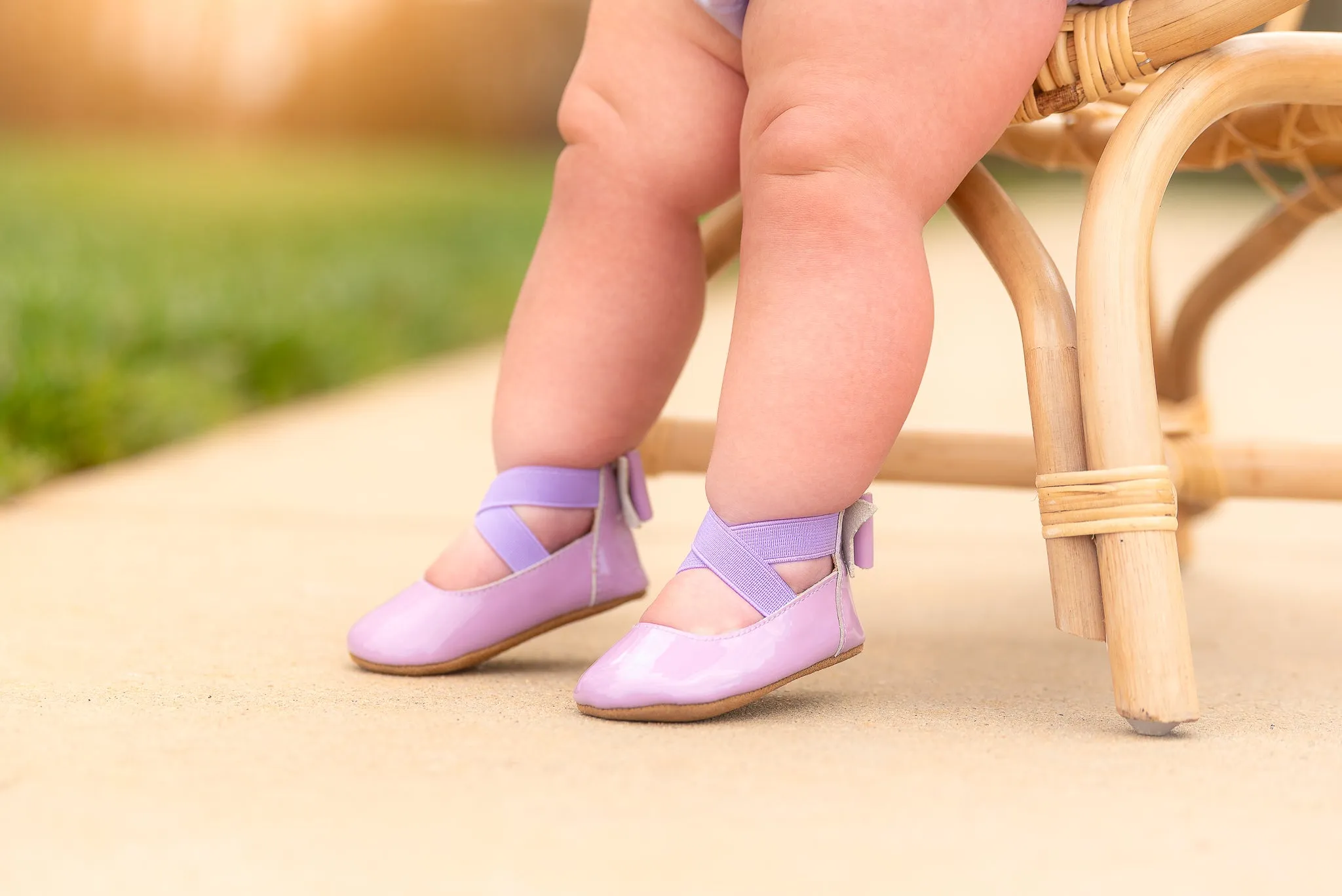 Bow Back Ballet - Lavender Patent Leather