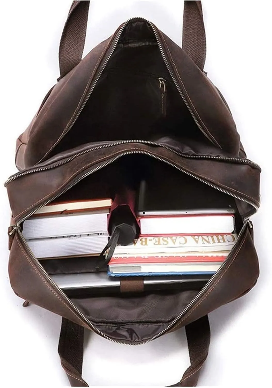 Briefcases Vintage Messenger Handbag, Vintage Leather Briefcase 17" Laptop Tote Large Capacity Messenger Bag