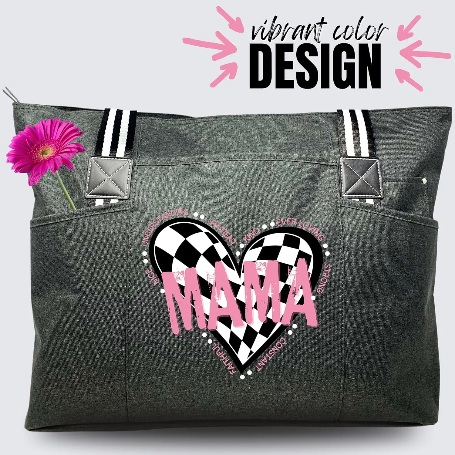 Brooke & Jess Designs Mom Bags for Everyday - Bags for Women with Zipper, Large Stylish Travel Bag, Work Bag