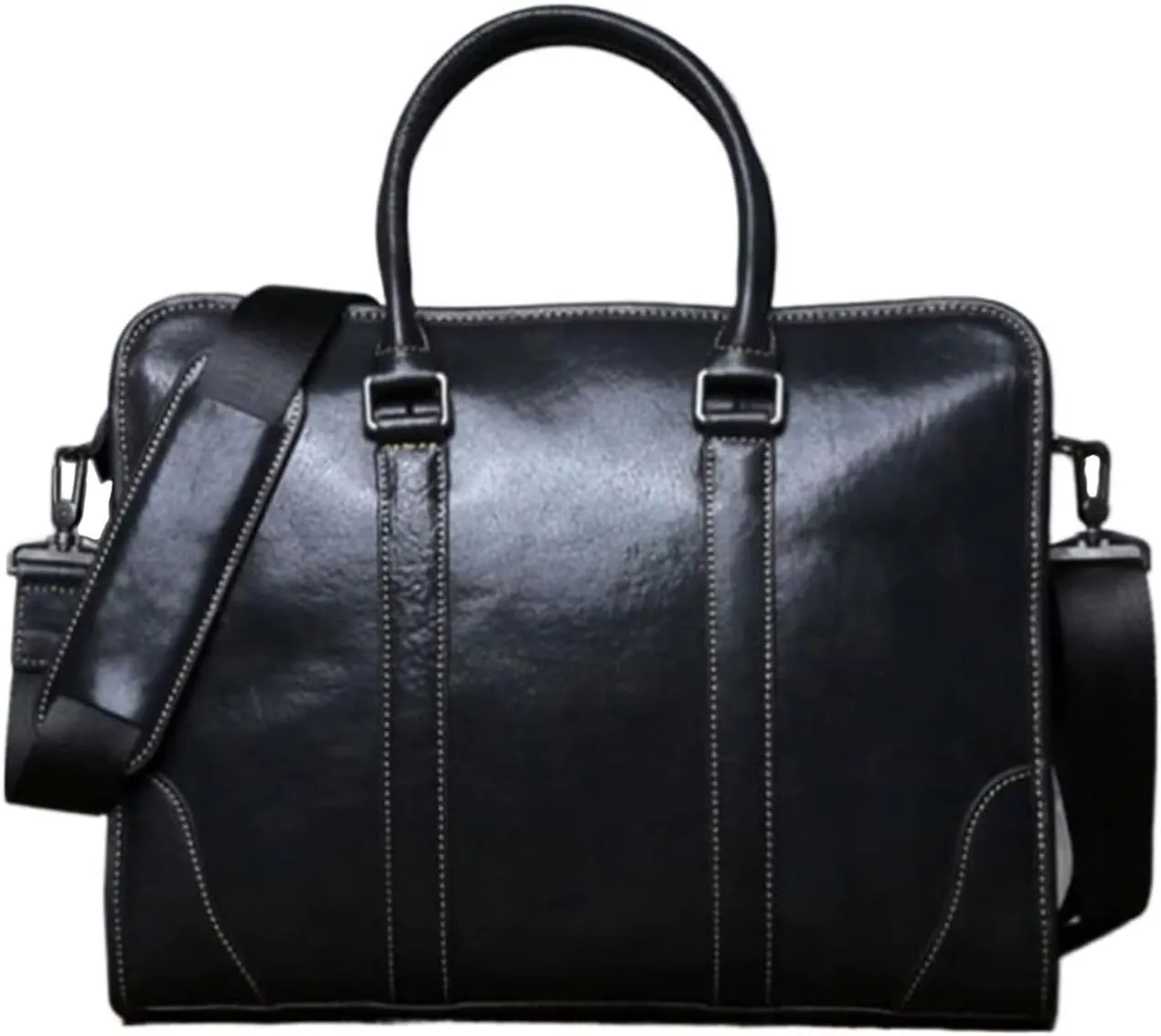 Business Briefcases Handbags Mens Carrying Cases Laptop Bags Leather Messenger Shoulder Bags 14.5Inch