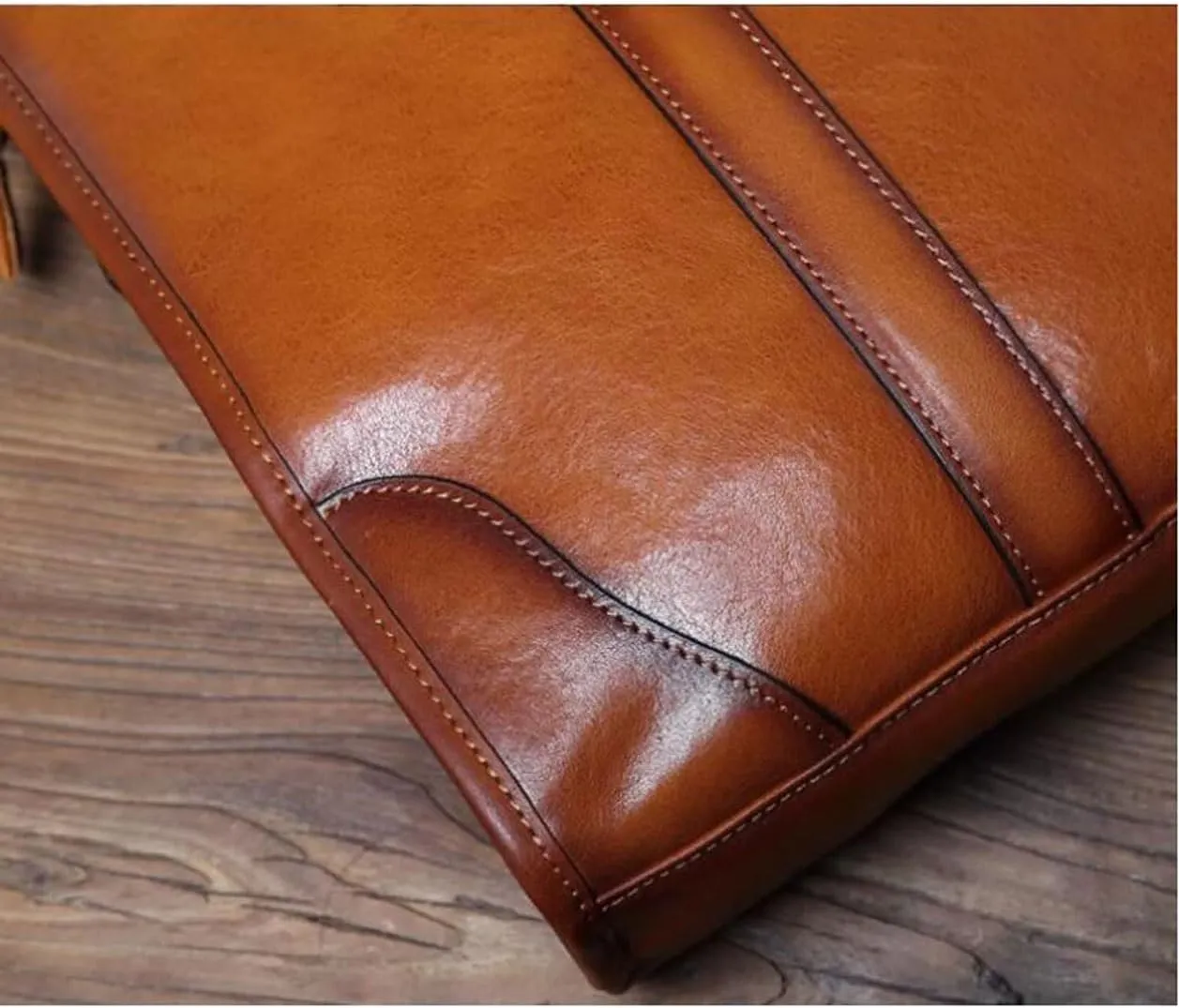 Business Briefcases Handbags Mens Carrying Cases Laptop Bags Leather Messenger Shoulder Bags 14.5Inch