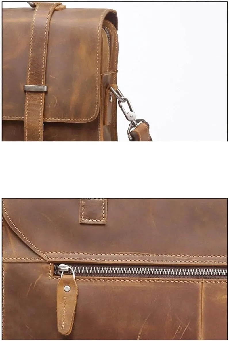 Business Briefcases Men's Leather Large Messenger Shoulder Bags Laptop Bags Casual Daypacks Carrying Cases