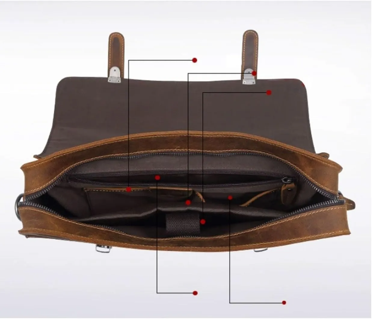 Business Briefcases Men's Leather Large Messenger Shoulder Bags Laptop Bags Casual Daypacks Carrying Cases