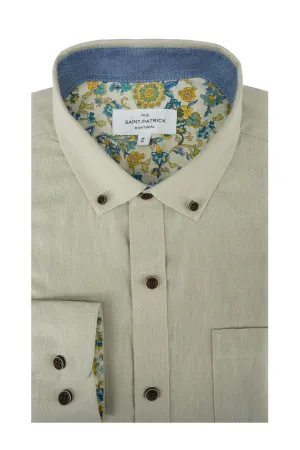 Callann Linen Long Sleeve Shirt in Sage