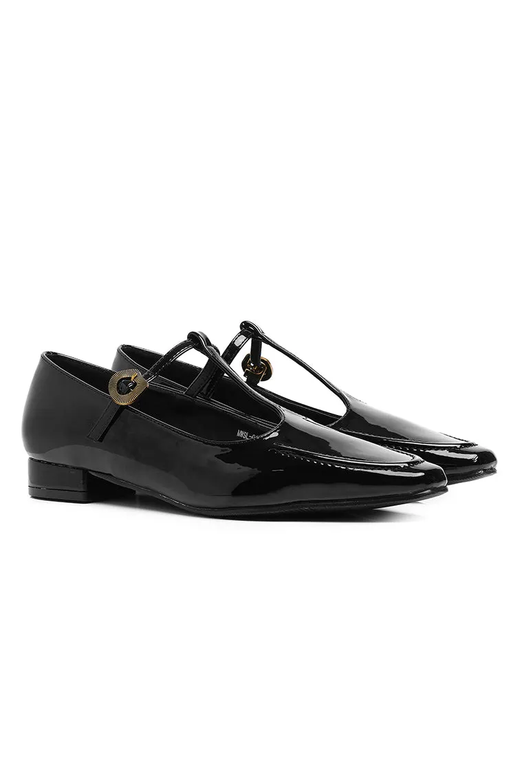 Callie Square Toe Mary Janes (Black)