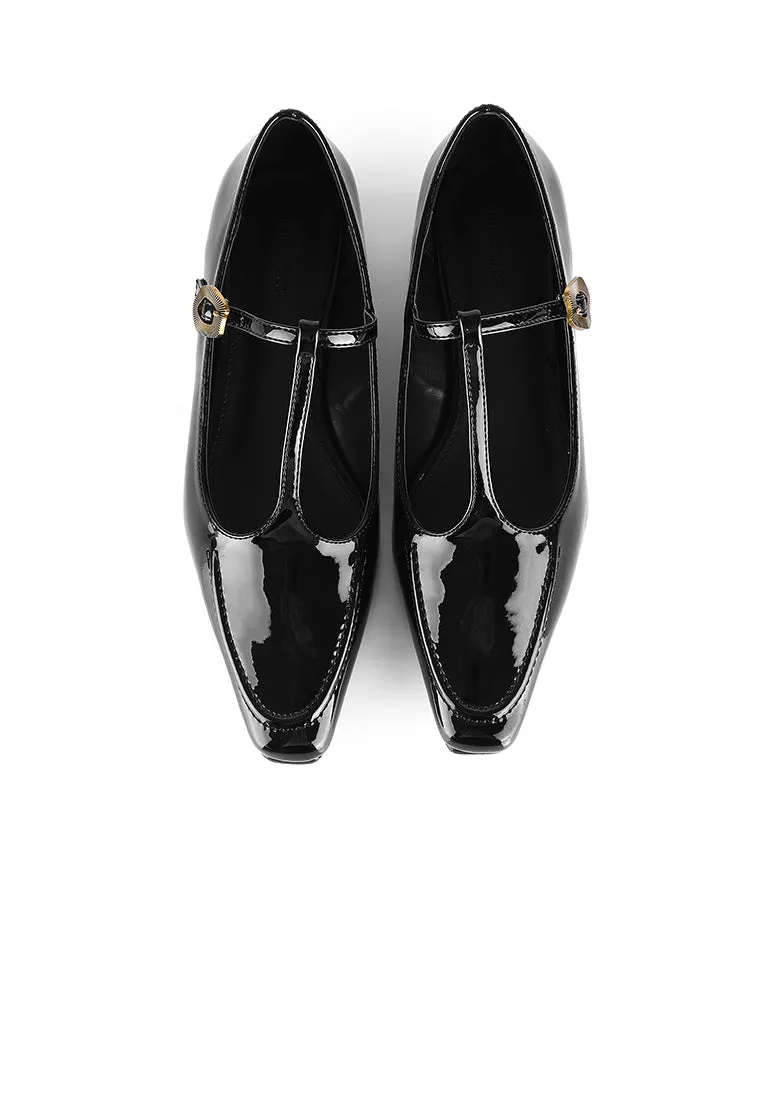 Callie Square Toe Mary Janes (Black)