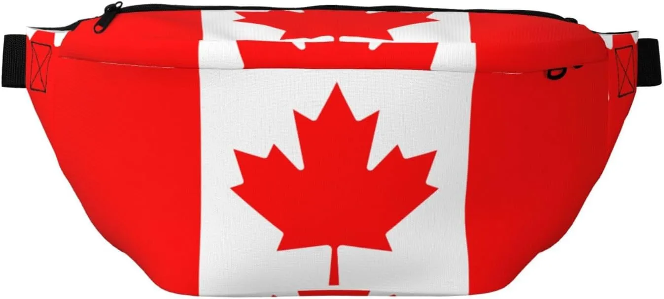 Canadian Flag Stylish Crossbody Waist Pack - Versatile And Compact Travel Pouch For Hands-Free Storage