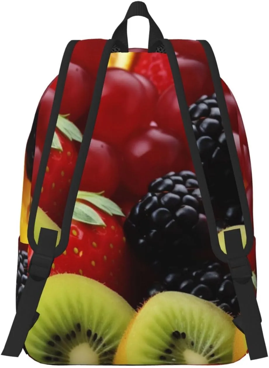 Canvas Backpack for Men Women Laptop Backpack Fresh fruit Rucksack Lightweight Canvas Daypack
