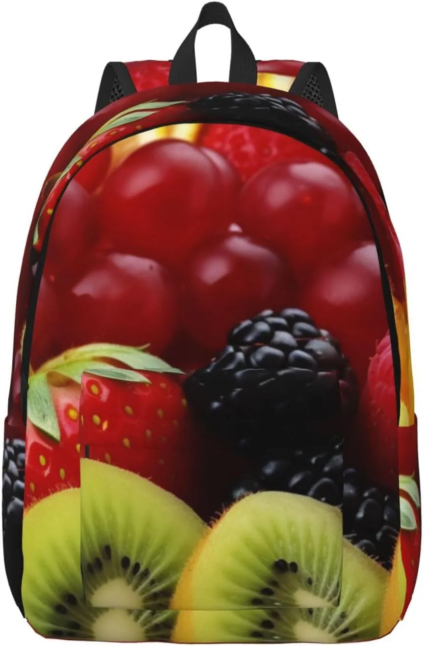 Canvas Backpack for Men Women Laptop Backpack Fresh fruit Rucksack Lightweight Canvas Daypack